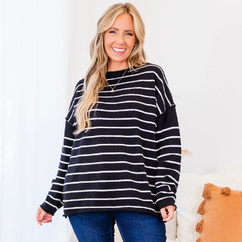 Slumber Party Time Sweater, Black French