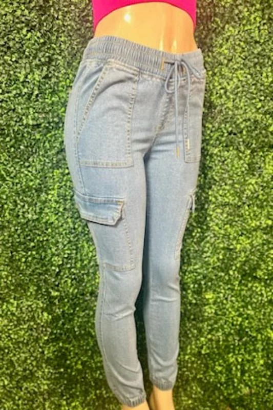 Cargo Joggers - Light Denim Refined Women's Classic 