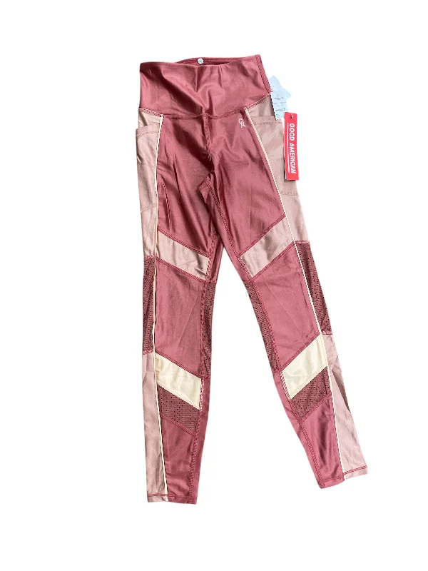 Athletic Leggings By Good American In Pink, Size: 0 Artistic Women's Hand - painted
