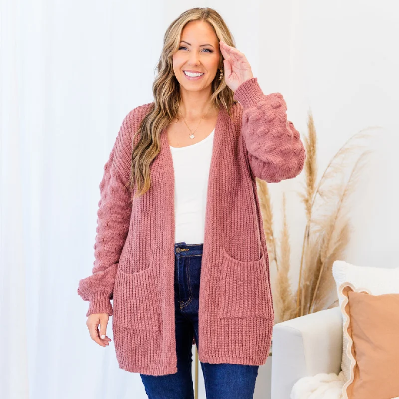 My Kinda Happy Cardigan, Mauve Practical Women's Quick - dry