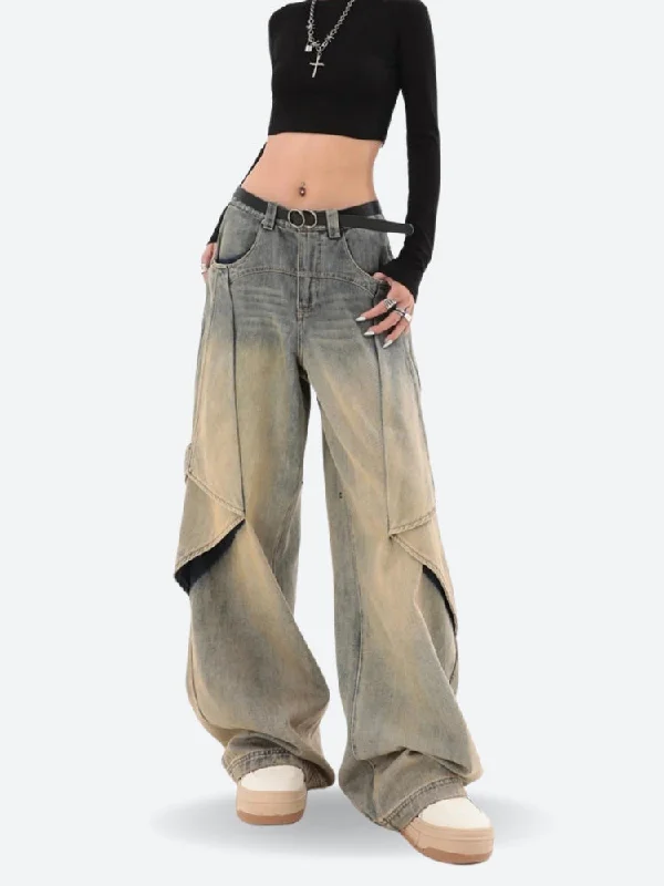 Skater Layered Denim Jeans Cashmere