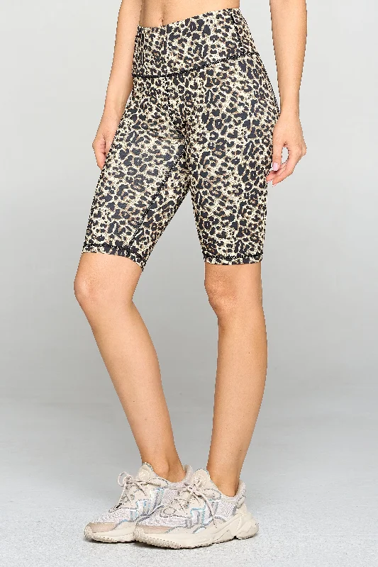 Totally Cheetah Print Active Biker Shorts Unique Women's Upcycled