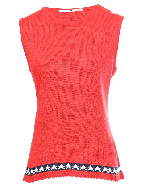 Classic Red Sweater Vest - M Cashmere