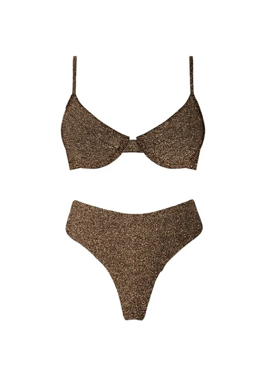 Zuma Bikini Top Brown Monochromatic All - in - one