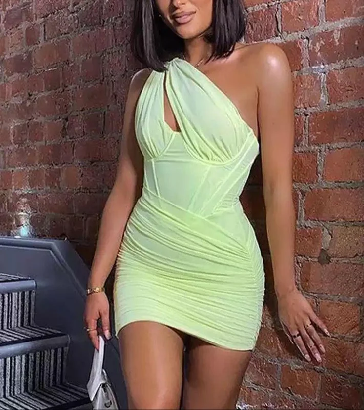 Hamlet Corset Mini Dress in Lime Youthful Women's Anime - inspired