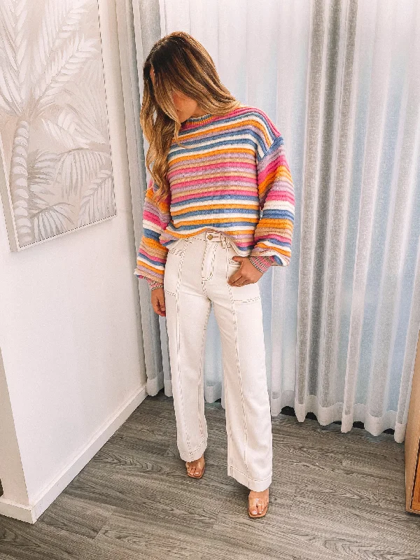 Valoria Jeans - White Multi Scandinavian
