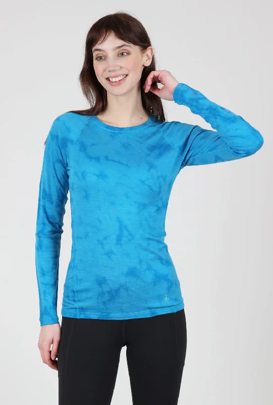 Classic All-Season Merino Base Layer, Pool Blue Wash Refined Women's Hand - crafted