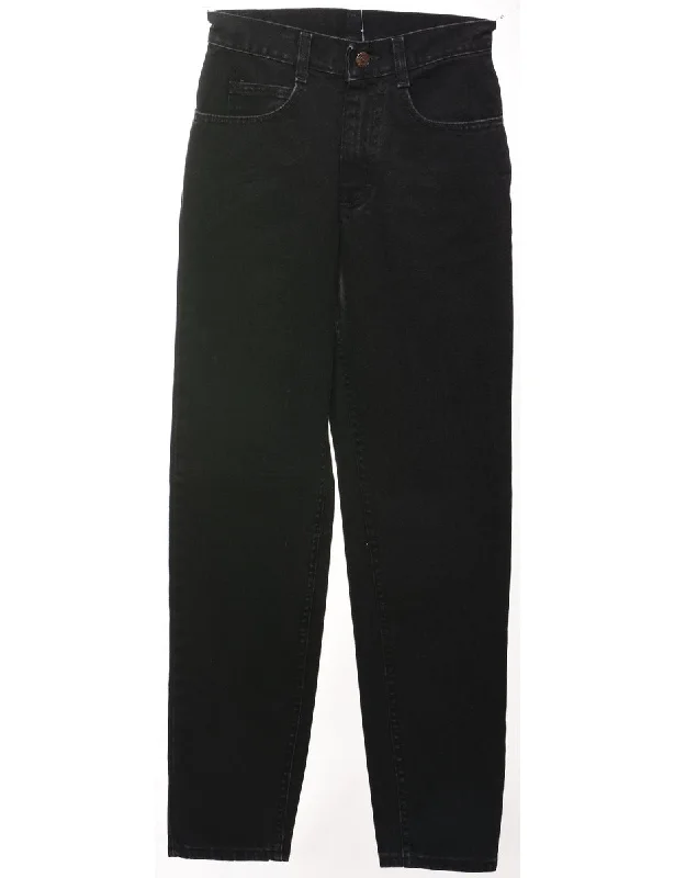 Tapered Black Lee Jeans - W24 L31 Sleek Women's Metallic