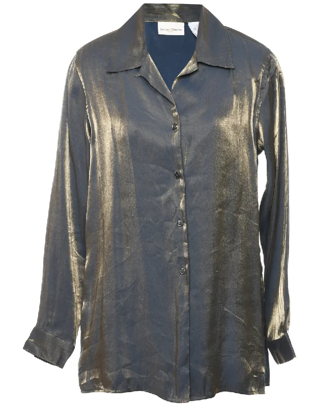 Olive Green Satin Evening Shirt - L Sporty Women's Tennis
