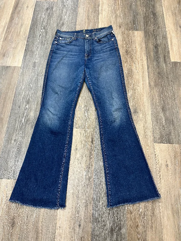 Jeans Straight By 7 For All Mankind In Blue Denim, Size: 6 Bold Women's Statement