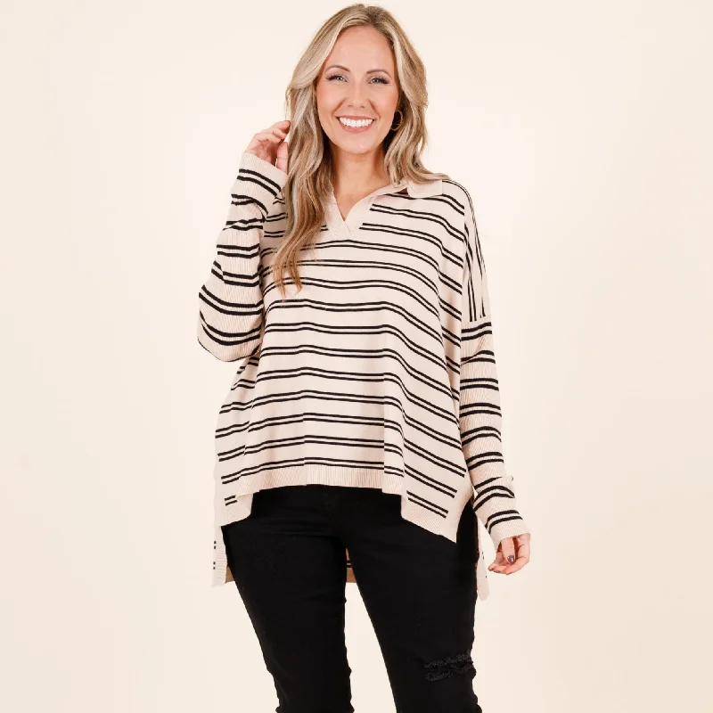 Suddenly Fine Top, Taupe-Black Youthful Women's Anime - inspired