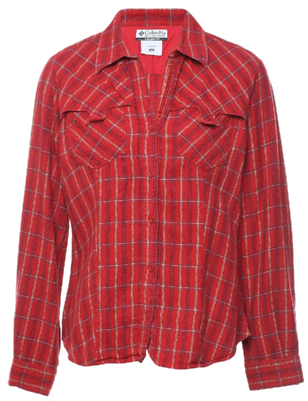Columbia Checked Shirt - M Luxurious Women's High -  end
