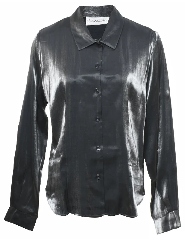 Silver Evening Shirt - M Laid - back Women's Vibe