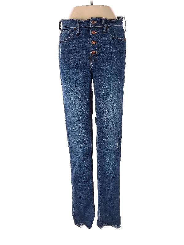 High-Rise Straight-leg Jeans in Medium Wash Casual Women's Japanese 