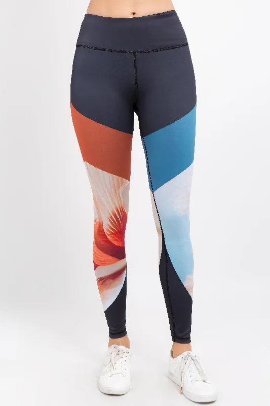 Active Floral Blooms Print Leggings Trendy Women's 