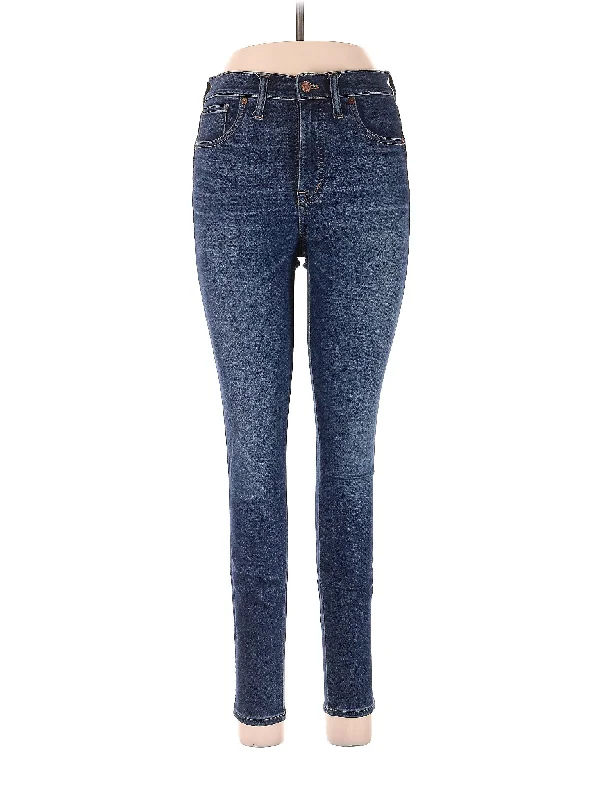 Mid-Rise Skinny Jeans in Dark Wash Sporty Women's Athleisure 