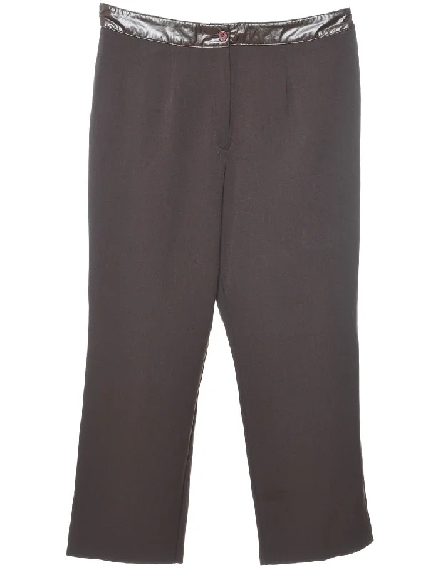 Tapered Dark Brown Trousers - W37 L29 Adventure