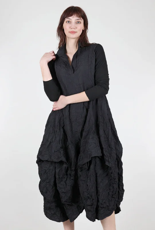 Athan Dress, Black Artistic Women's Hand - painted