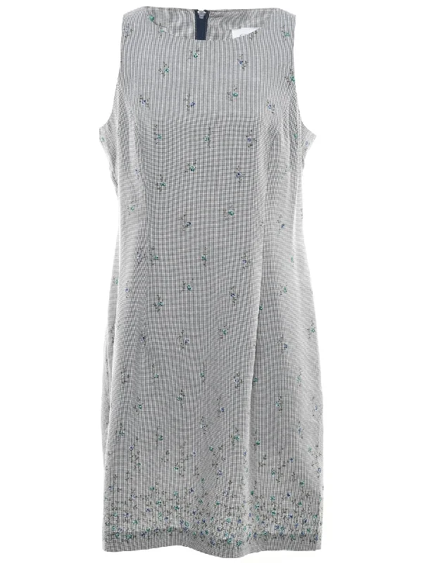 Black Dogtooth Dress - M Confident Women's High - fashion
