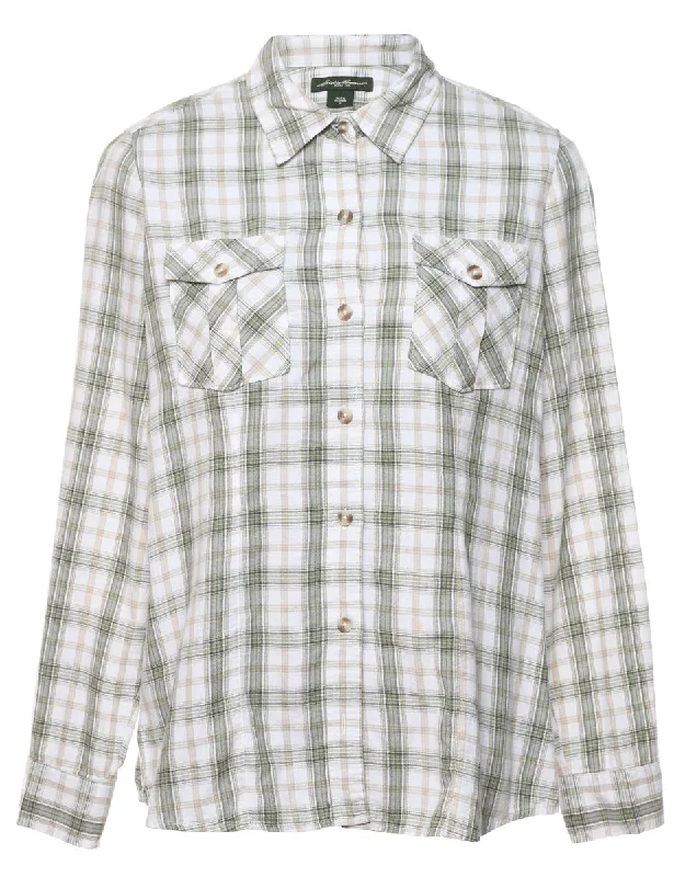 Eddie Bauer Checked Shirt - M Scandinavian