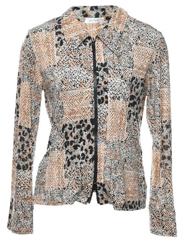 Leopard Print Blouse - M Practical Women's Quick - dry