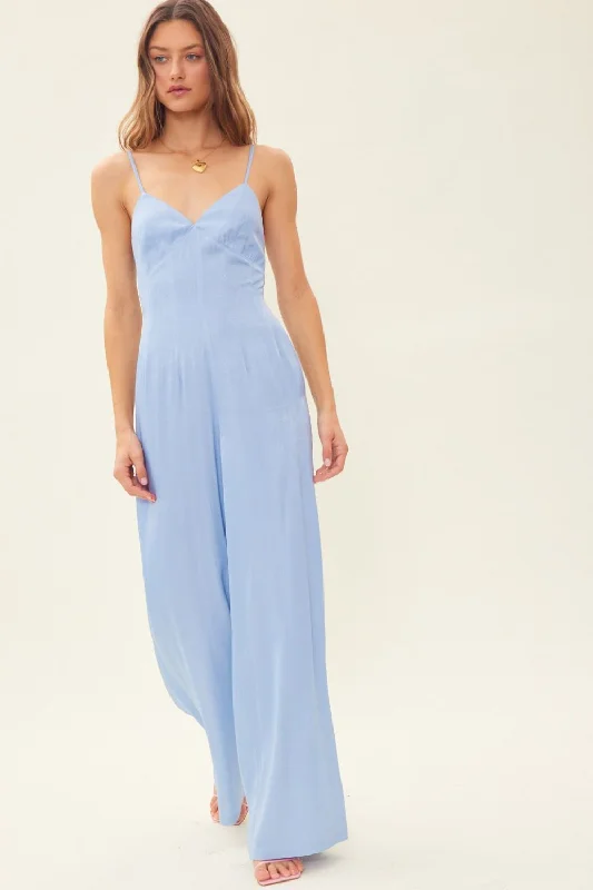 Idem Ditto Drawstring Back Sleeveless Wide Leg Jumpsuit Unique Women's Upcycled