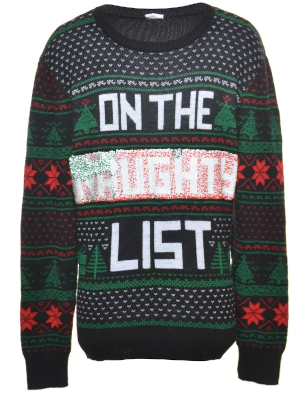 Black Christmas Jumper - M Traditional Women's 