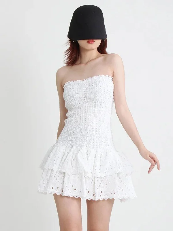 Sorrento Luxe Summer Dress in White Sophisticated Women's 