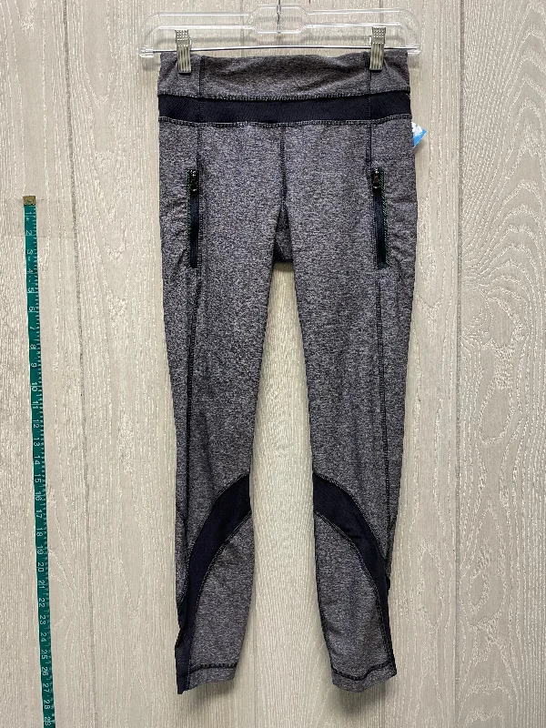 Athletic Leggings By Lululemon In Grey & White, Size: 4 Stylish Women's Neon