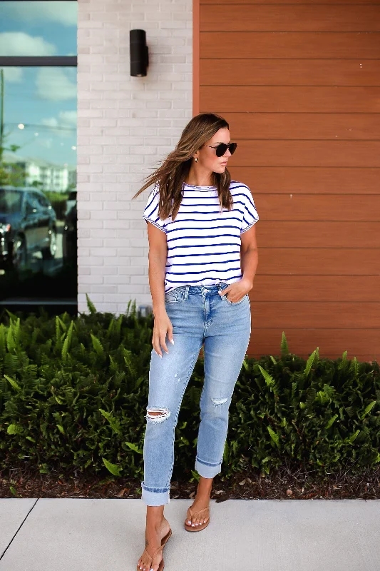 Sam Mid Rise Star Pocket Boyfriend Jeans Cool Women's Distressed