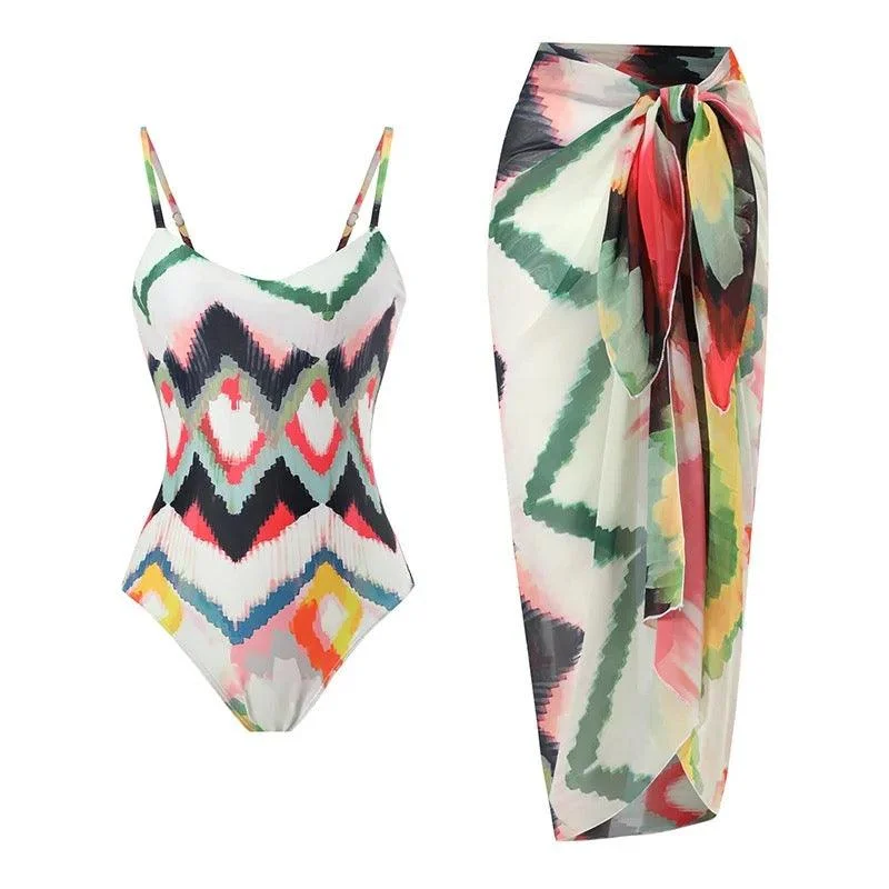 Mellisa swimsuit with Wrap skirt Feminine Women's Soft 