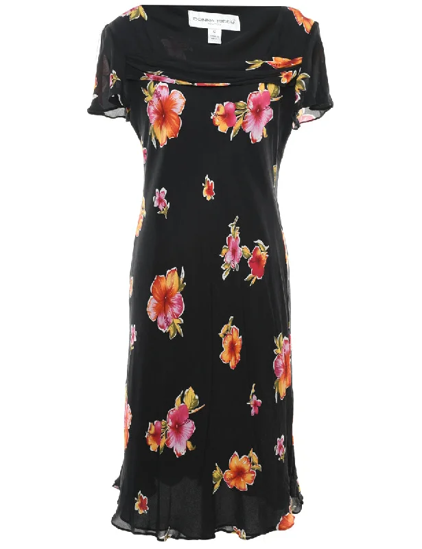 Floral Print Dress - M Sophisticated Women's Tailored
