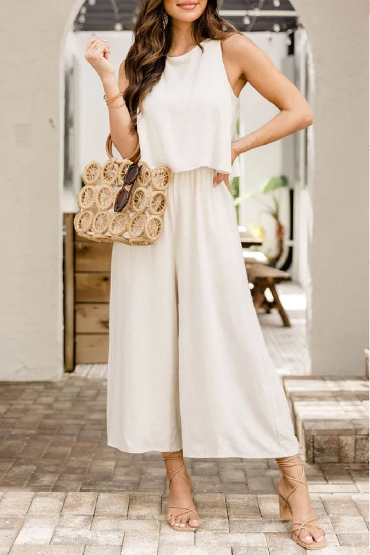 Round Neck Sleeveless Jumpsuit Stylish Women's Neon