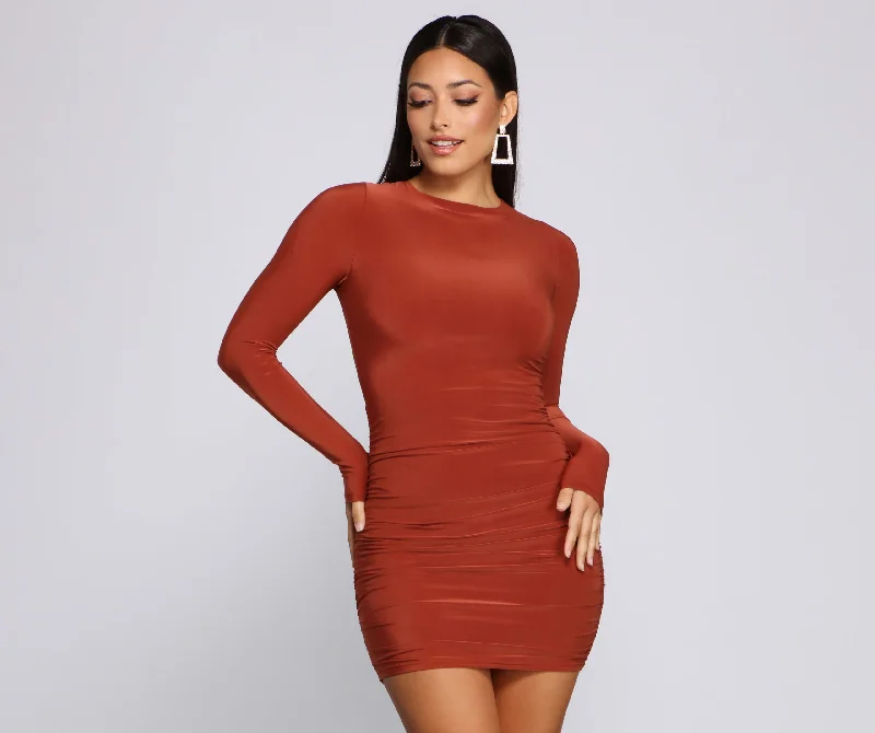 Sultry Lace-Up Back Bodycon Dress Casual Women's Japanese 
