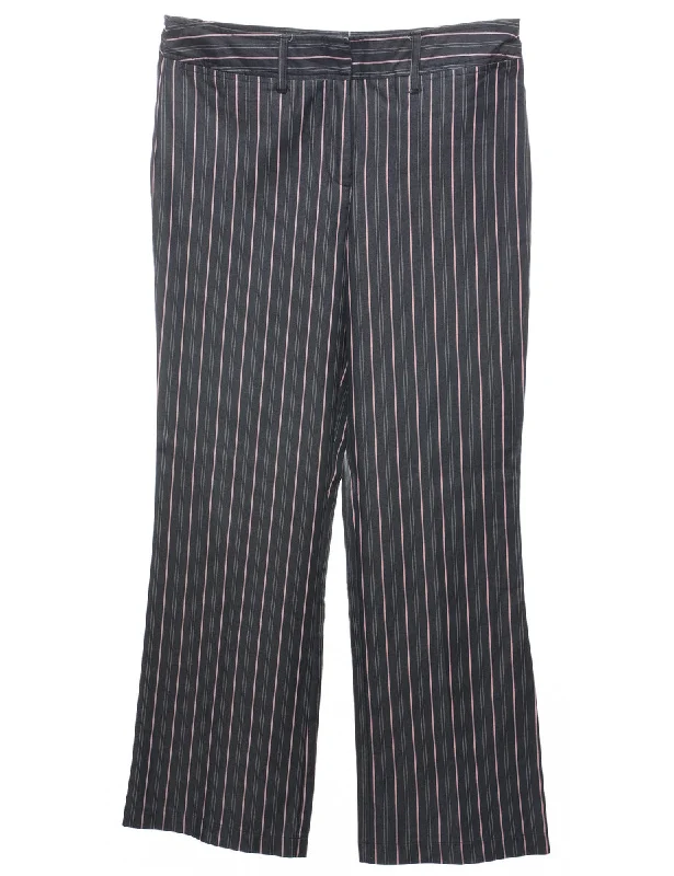 Black, Red & White Pinstriped Trousers - W33 L31 Cashmere
