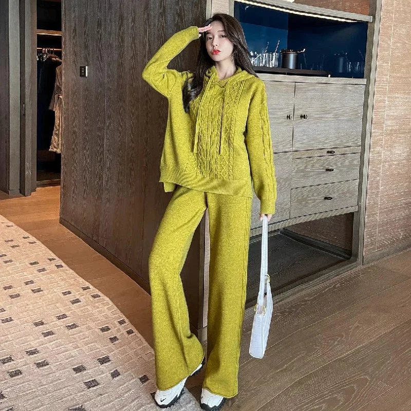 Aliva Knitted Woolen Coord Set Cool Women's Skate