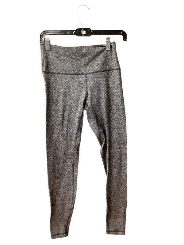 Athletic Leggings By Lululemon In Grey, Size: 8 Artistic Women's Hand - painted