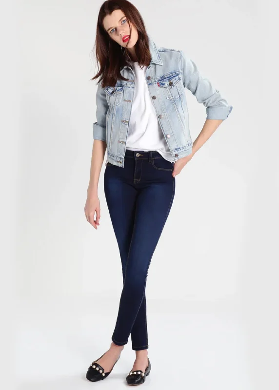 Women's Plain Skinny Jeans,Blue Confident Women's Power