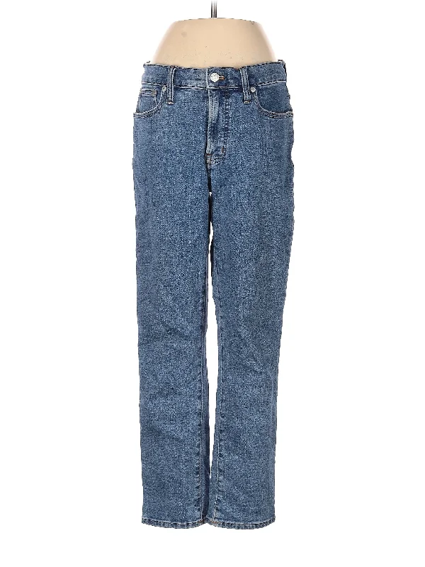 High-Rise Straight-leg Jeans in Medium Wash Tough Women's Military - inspired