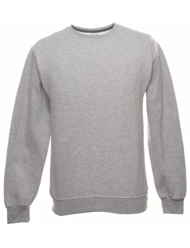 Marl Grey Plain Sweatshirt - S Artistic Women's Hand - painted
