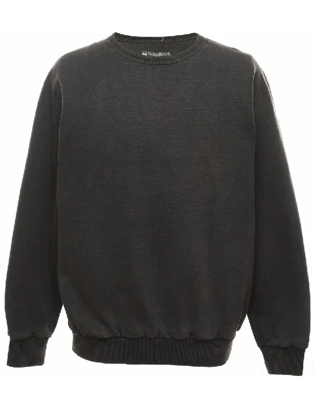 Dark Grey Plain Sweatshirt - XL Classic Women's Pin - striped