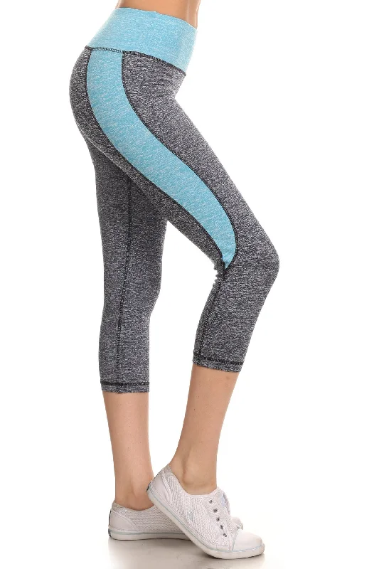 Cute in Colorblock Active Capri Leggings Unique Women's Upcycled