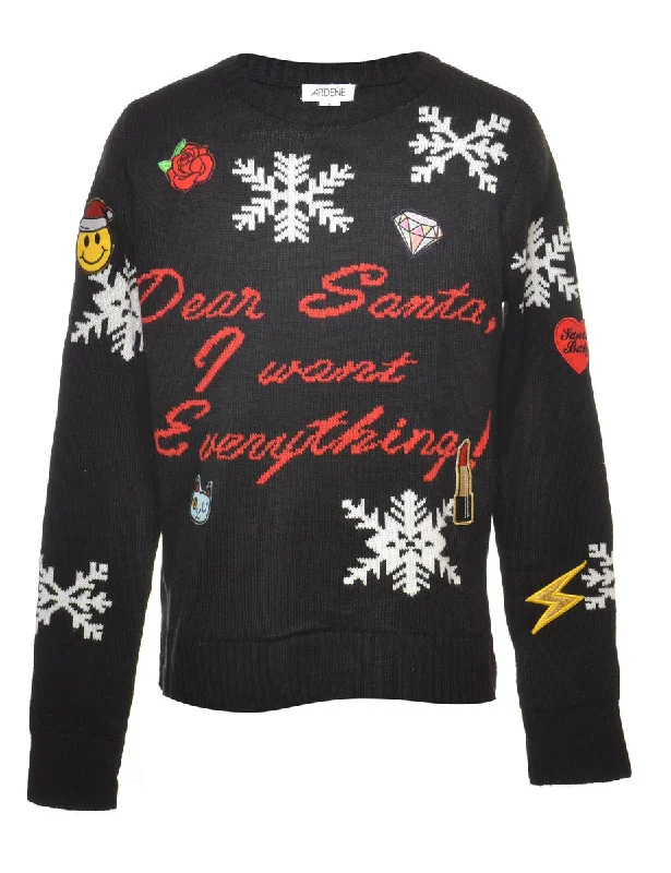 Snowfall Design Christmas Jumper - M Cool Women's Skate