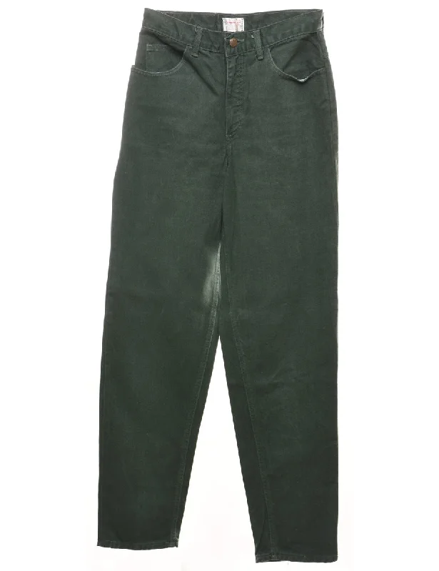 Dark Green Tapered Jeans - W26 L31 Dapper Women's 1920S