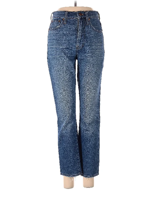 High-Rise Bootleg Jeans in Medium Wash Casual Women's Japanese 