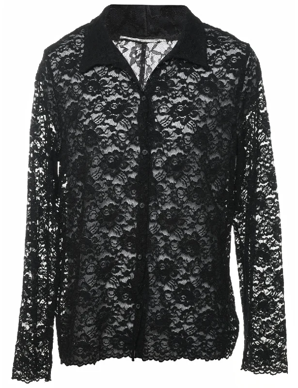 Floral Lace Shirt - L Sleek Women's 