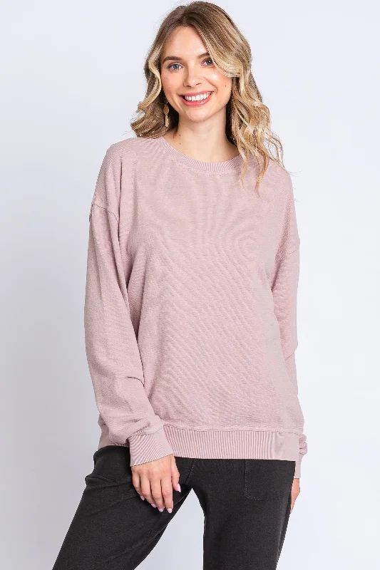 Light Pink Long Sleeve Top Dynamic Women's Moto