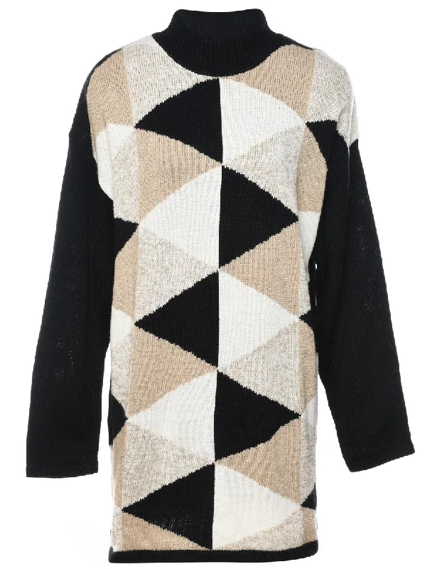 Geometric Pattern Jumper - L Confident Women's High - fashion