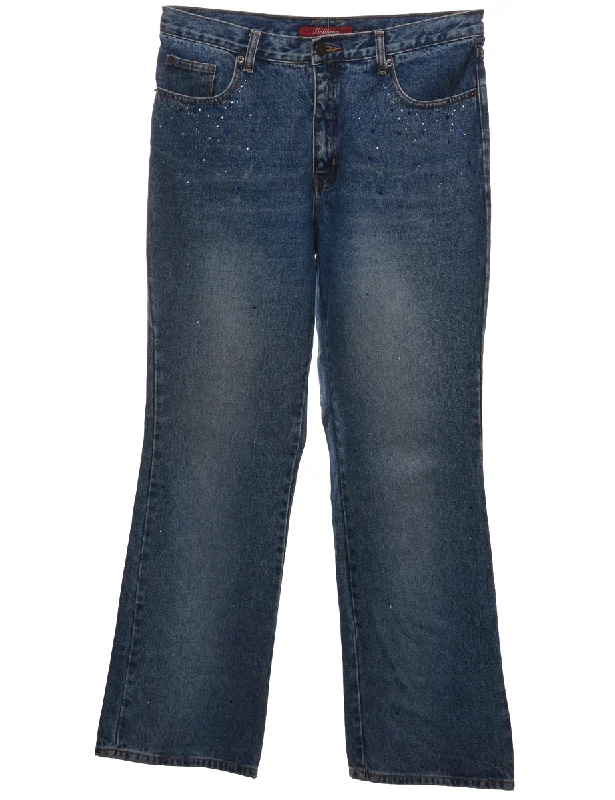 Bill Blass Flared Jeans - W35 L32 Edgy Women's Punk