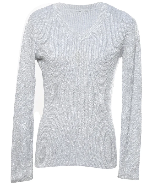 Metallic Look Jumper - S Tough Women's Military - inspired